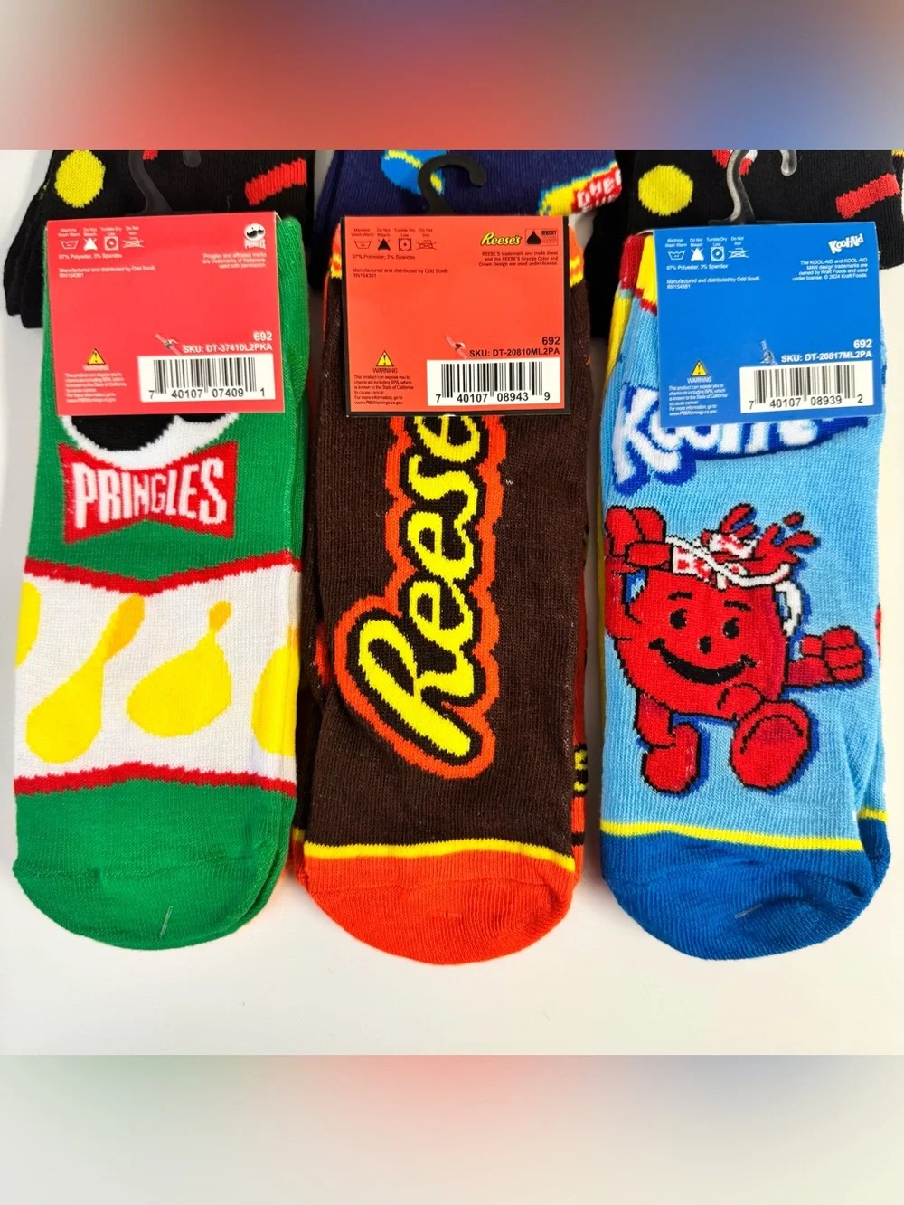 Novelty Socks Lot of 9 Pringles Reese’s Koolaid Sugar Daddy Dubble Bubble NWT